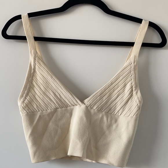 Zara Tops: beige colored bralette/ crop top: size M - Picture 1 of 4